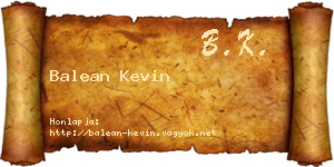 Balean Kevin névjegykártya